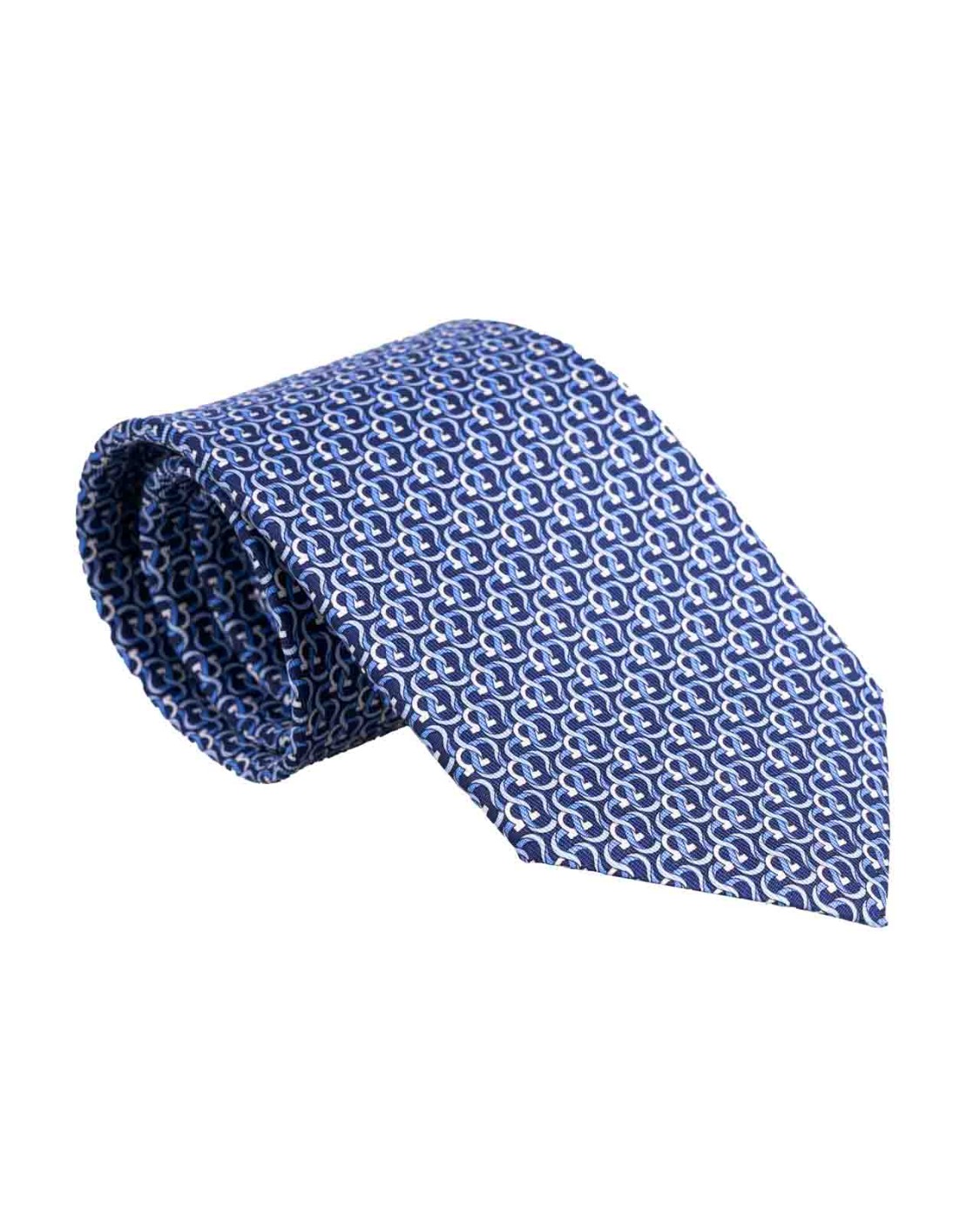 shop SALVATORE FERRAGAMO  Cravatta: Salvatore Ferragamo cravatta in seta con nastri sinuosi che s'intrecciano nell'iconica stampa Gancini.
Composizione: 100% seta.
Fabbricato in Italia.. 350720 754441-001 number 851038